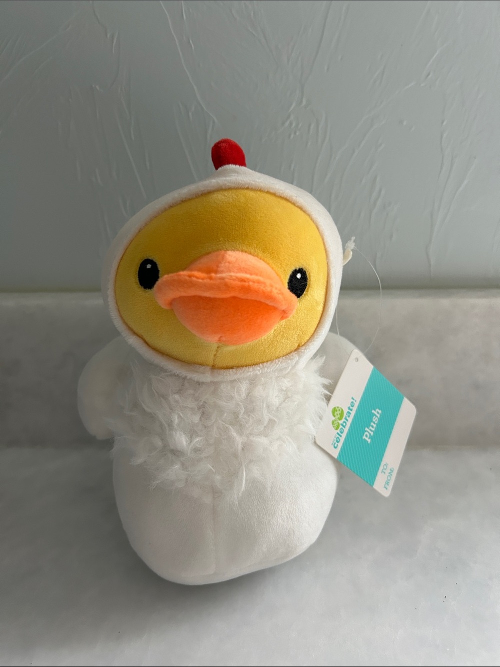 Yellow Duck Plush in White Chicken Costume - NWT